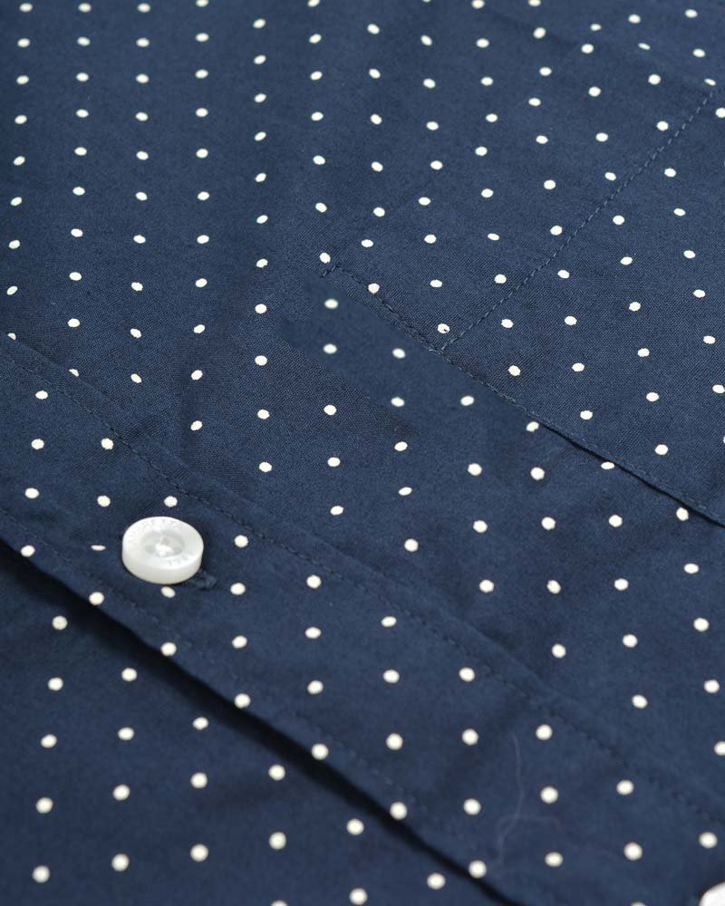 Lambretta Retro Button Down Navy/Blue Pindot Shirt