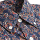 Lambretta Retro Button Down Navy Paisley Print Shirt