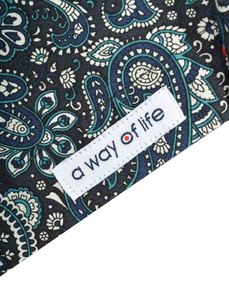 Lambretta Mens Black/Grey/Blue Paisley Short Sleeved Button Down Shirts