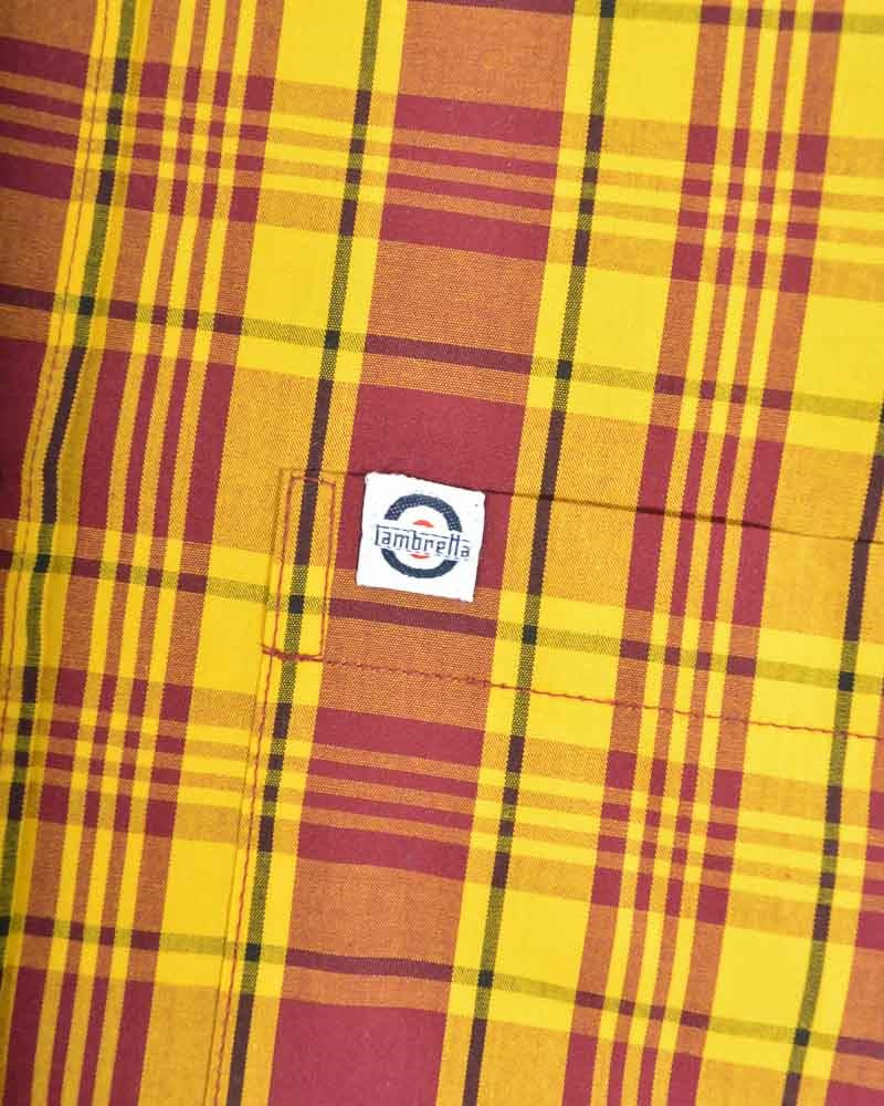 Lambretta Mens Burgundy/Gold Button Down Shirts