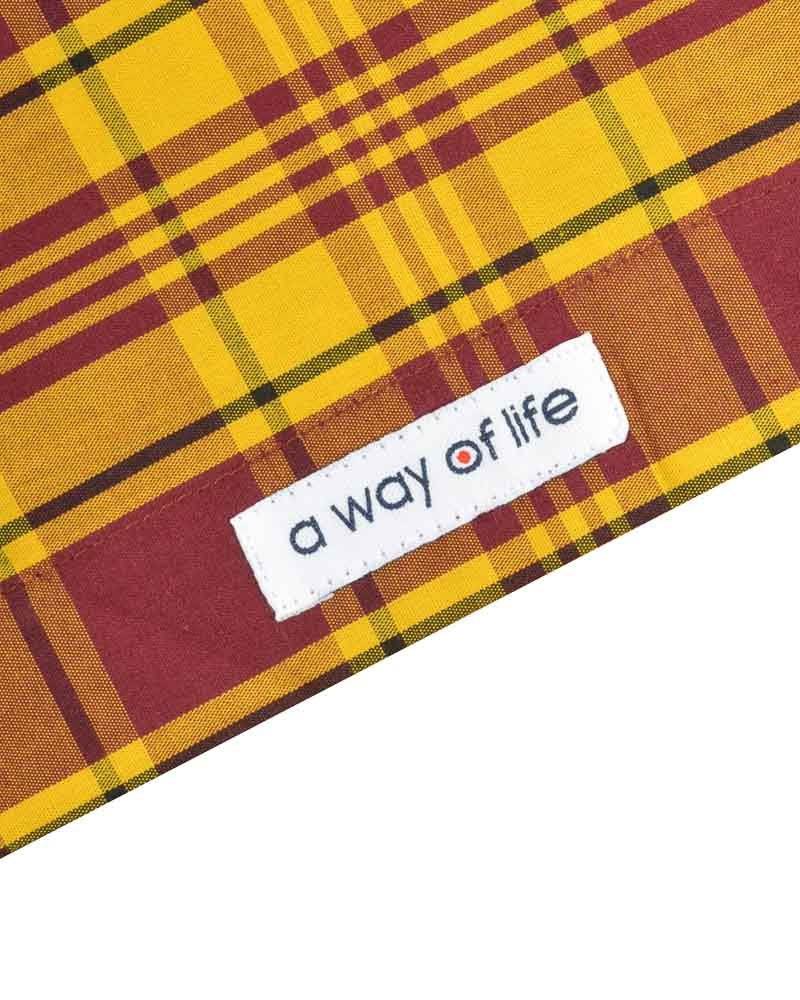 Lambretta Mens Burgundy/Gold Button Down Shirts