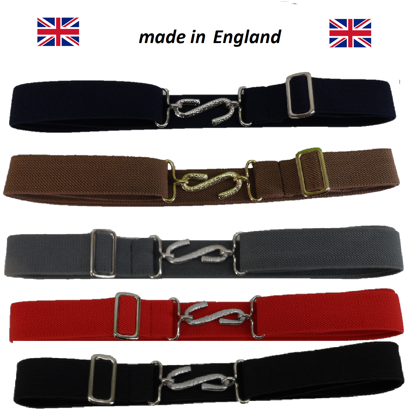 Retro Unisex 70s Plain 1 Inch Wide Plain Colours Elastic Snake Belts