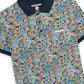 Lambretta Navy/Smoke Blue Paisley Print Polo Shirts