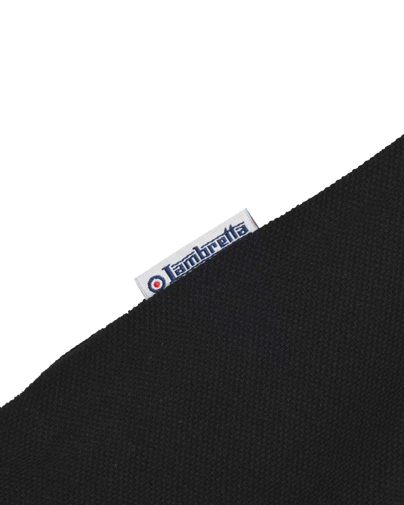 Lambretta Mens Black Checkerboard Collar Polo Shirts