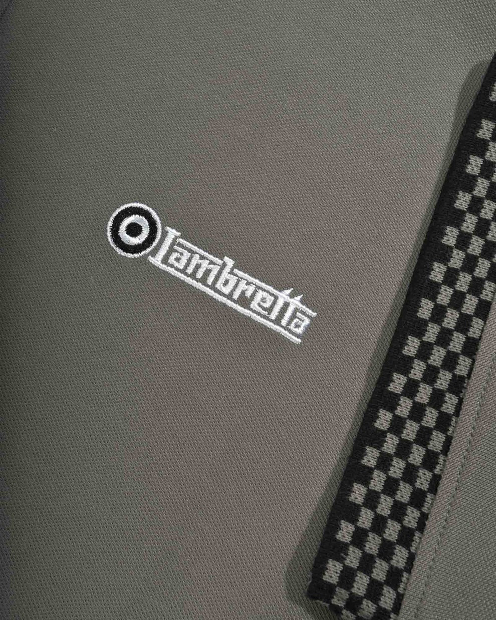 Lambretta Mens Steel Grey Checkerboard Collar Polo Shirts