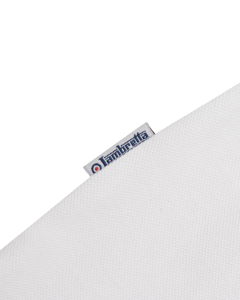 Lambretta Mens White Checkerboard Collar Polo Shirts