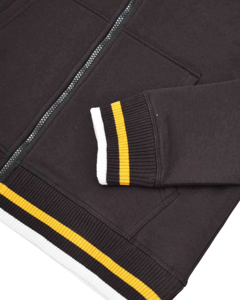 Lambretta Mens Black/Gold Full Zip Logo Hooded Top