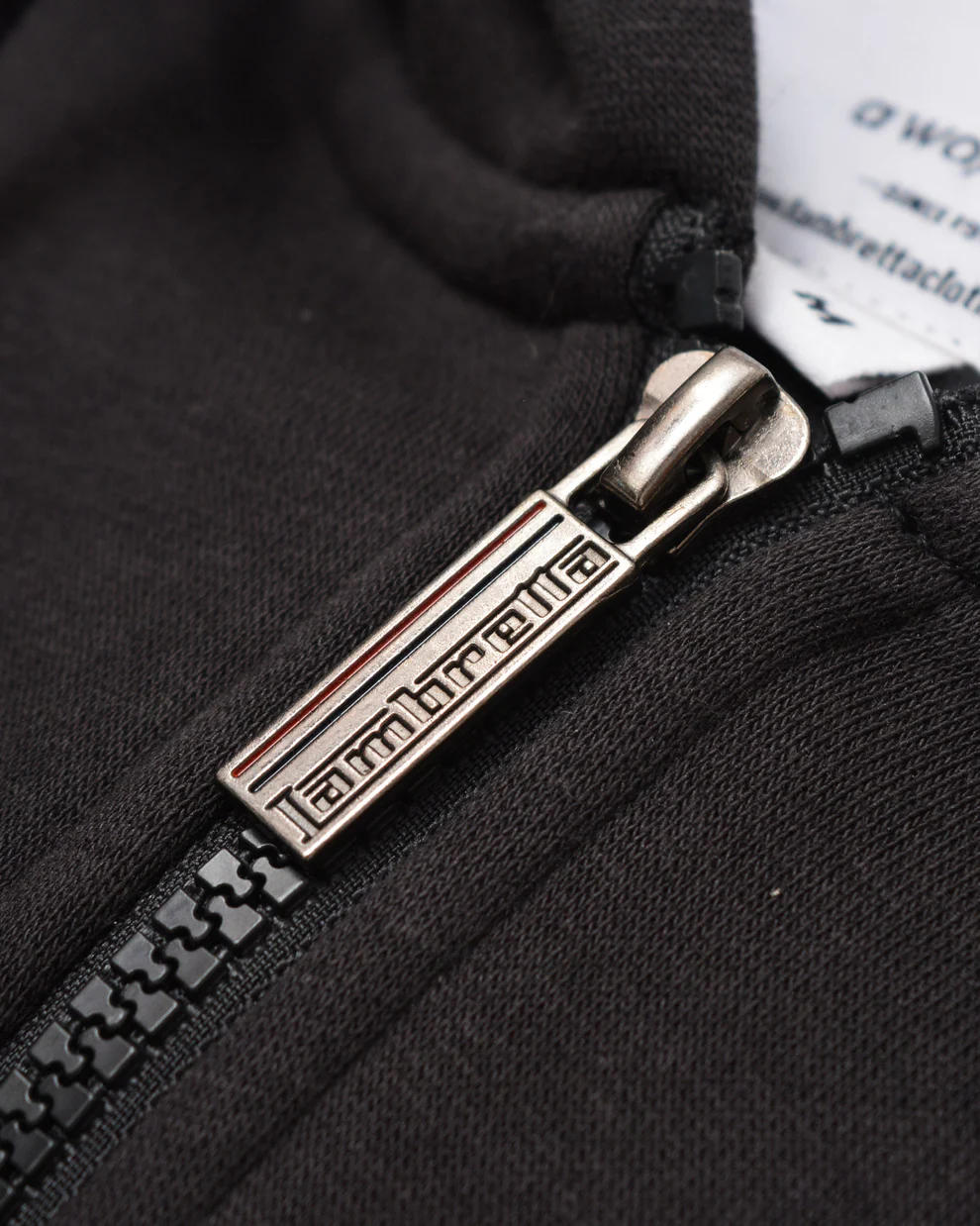 Lambretta Mens Black/Gold Full Zip Logo Hooded Top