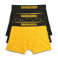 Lambretta Mens Black/Gold 3 Pair Pack 0f Multi Boxer Shorts