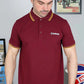 Lambretta Men`s Burgundy/Gold Tipped Tipped 100% Cotton Polo Shirts
