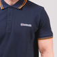 Lambretta Navy Tan Retro Target Logo 100% Cotton Polo Shirts