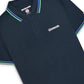 Lambretta Men`s Navy Blue Blue Tipped Tipped 100% Cotton Polo Shirts