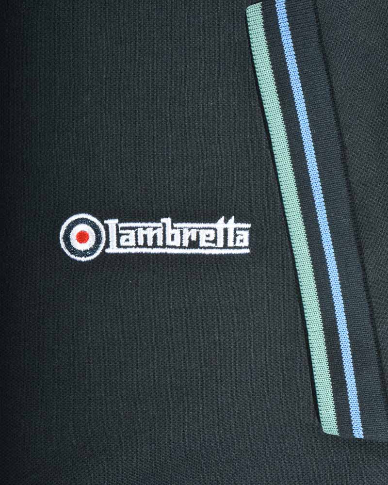 Lambretta Men`s Navy Blue Blue Tipped Tipped 100% Cotton Polo Shirts