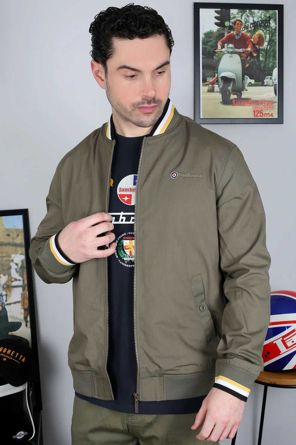 Lambretta Khaki Green Monkey Harrington Jackets