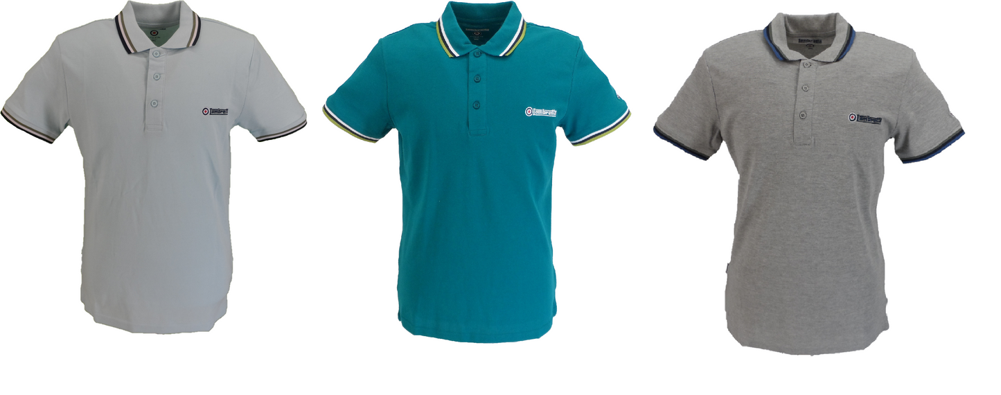 Lambretta 3 Shirt Pack Of Target Logo Polo Shirts All size Small