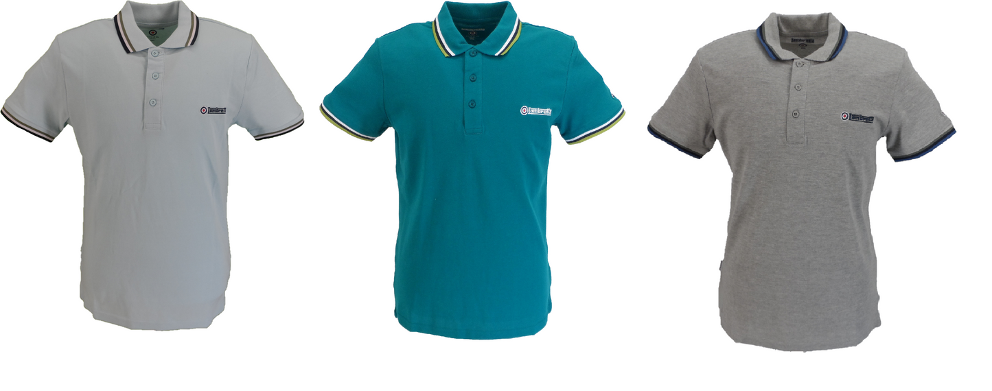 Lambretta 3er-Pack Poloshirts mit Target-Logo, alle Größen S