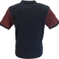 Gabicci Vintage marineblau/rot gestreiftes gestricktes Poloshirt für Herren