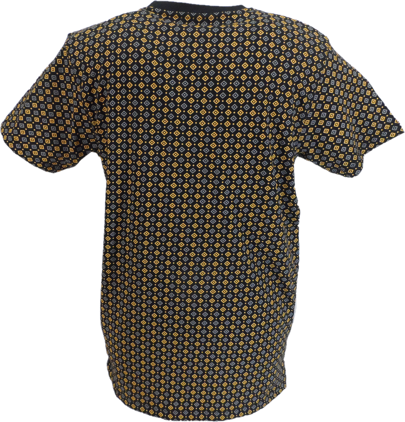 Schwarzes Herren-T-Shirt mit durchgehendem geometrischem Print Lambretta