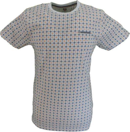 Weißes Herren-T-Shirt mit durchgehendem geometrischem Print Lambretta