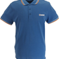Lambretta Men`s Dark Blue Tipped 100% Cotton Polo Shirts