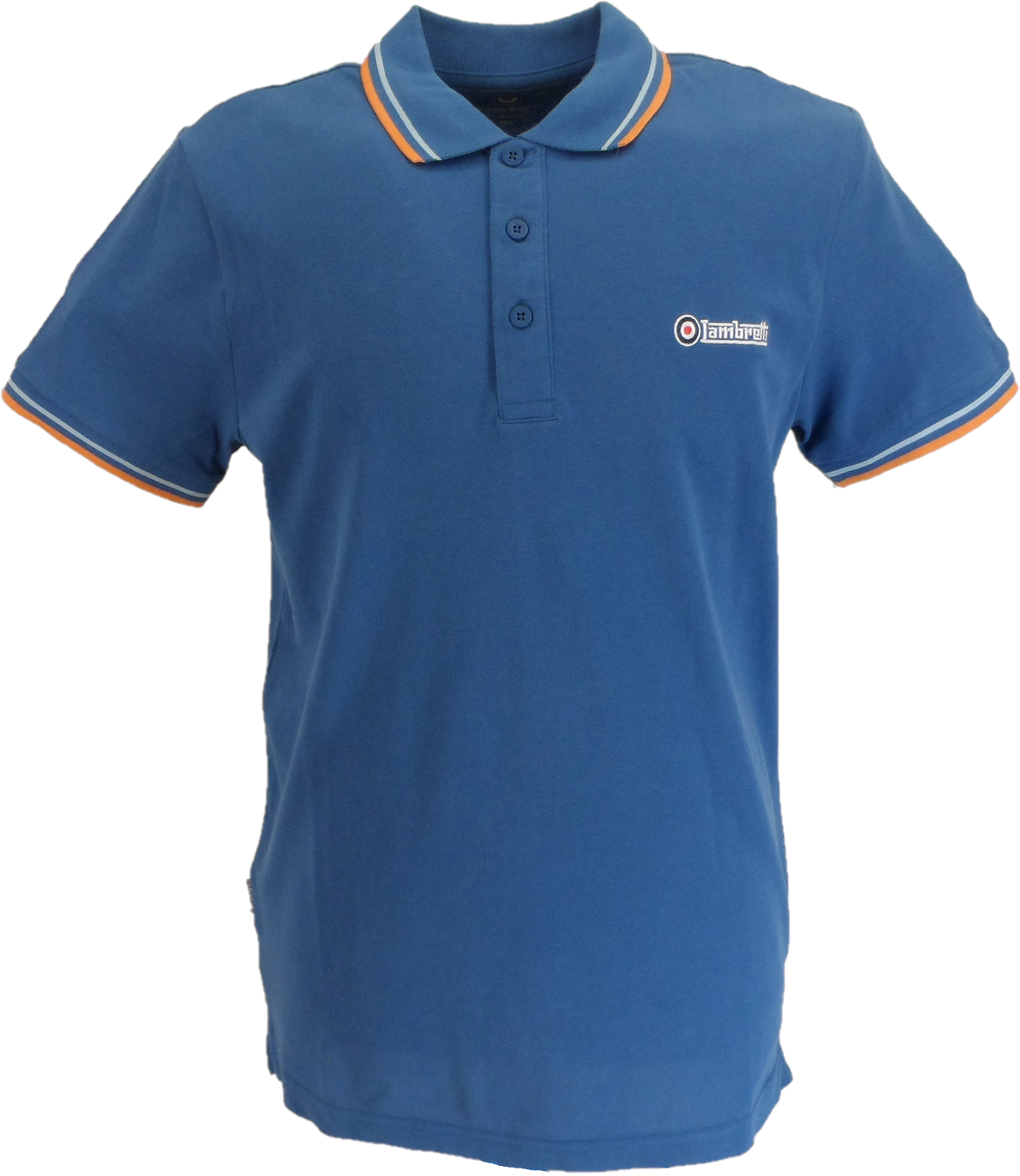 Lambretta Men`s Dark Blue Tipped 100% Cotton Polo Shirts