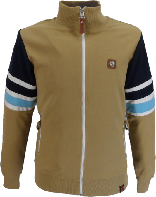 Trojan Mens Camel Brown Marley Retro Track Tops