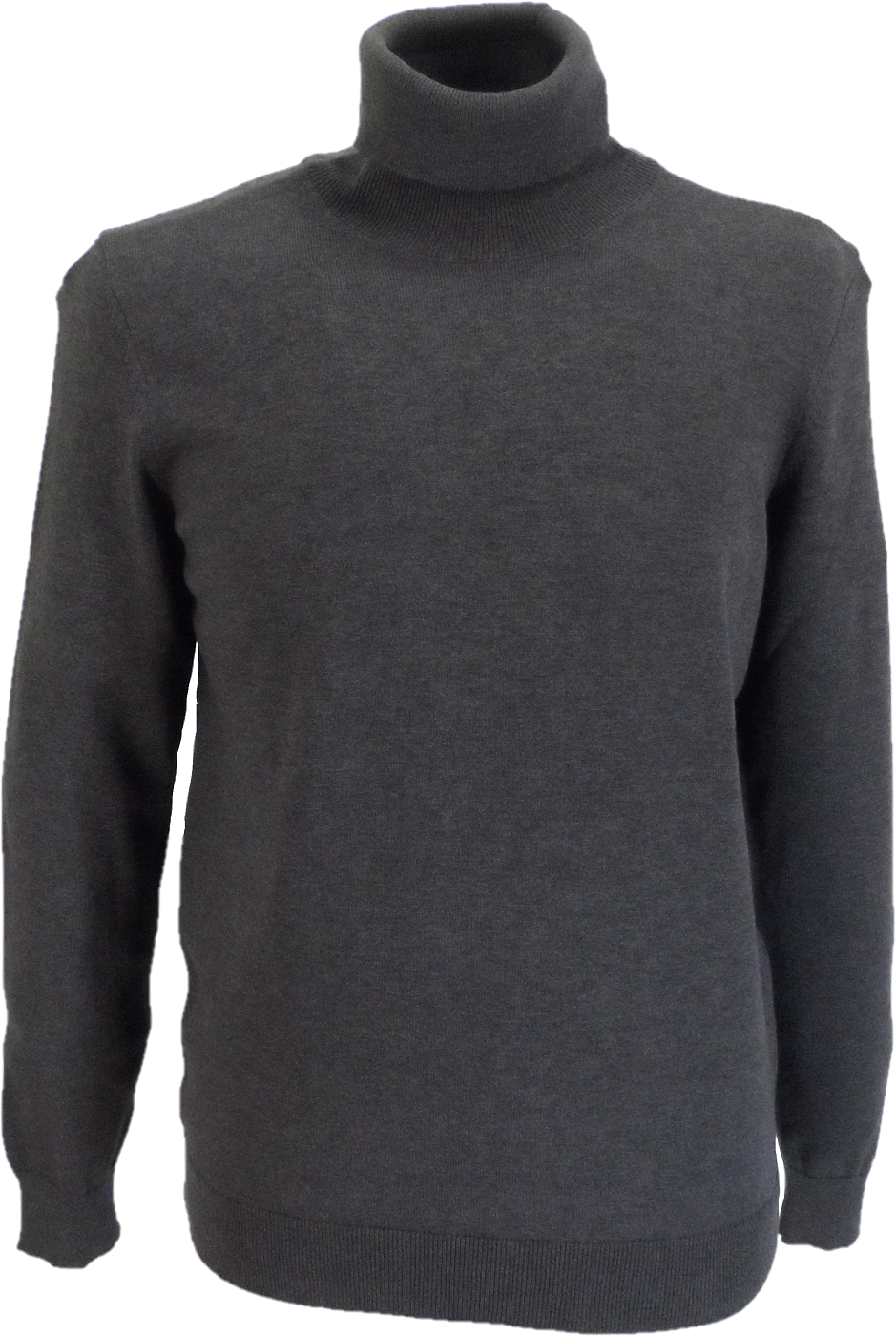 Anthrazitgrauer Feinstrick-Rollkragenpullover für Herren Relco