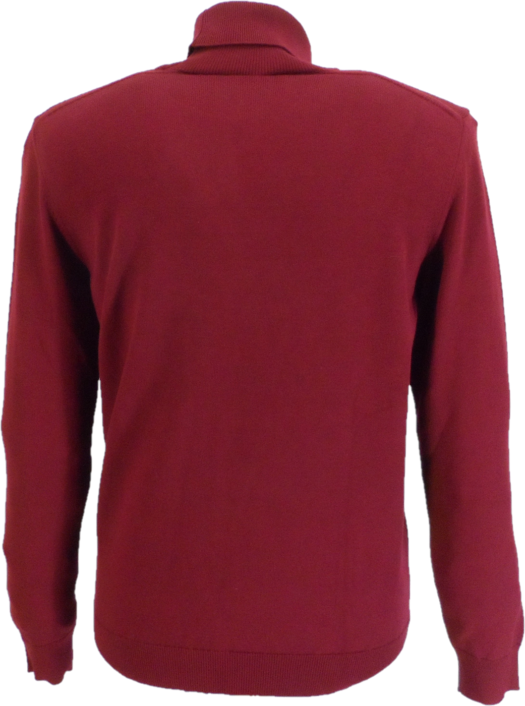 Relco pull col roulé bordeaux pour homme en jauge fine