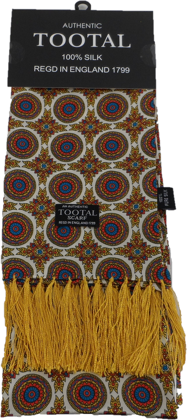 Foulards 100% soie à imprimé géo rétro pour hommes Tootal