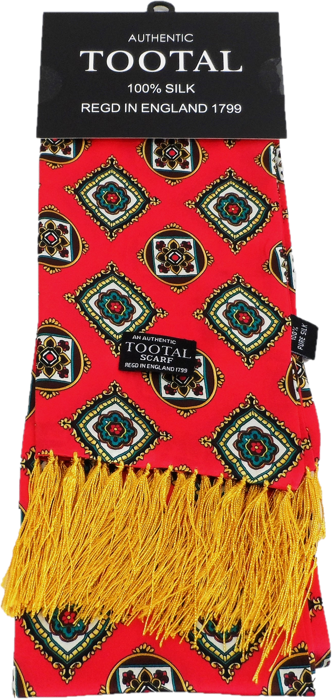 Foulards 100% soie à imprimé géo rétro pour hommes Tootal