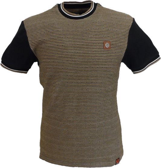 Trojan t-shirt med sort birdseye jacquardpanel til mænd