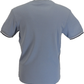 Trojan Mens Sky Blue Birdseye Jacquard Panel T Shirt