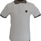 Trojan Mens Ecru Gingham Check Trim Pique  Polo Shirt
