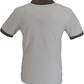 Trojan Mens Ecru Gingham Check Trim Pique  Polo Shirt