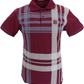 Trojan Mens Port Red Over Size Check Polo Shirt