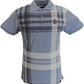 Trojan Mens Sky Blue Over Size Check Polo Shirt
