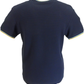 Trojan Mens Navy Blue Textured Twin Tipped T Shirt