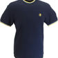 Trojan Mens Navy Blue Textured Twin Tipped T Shirt
