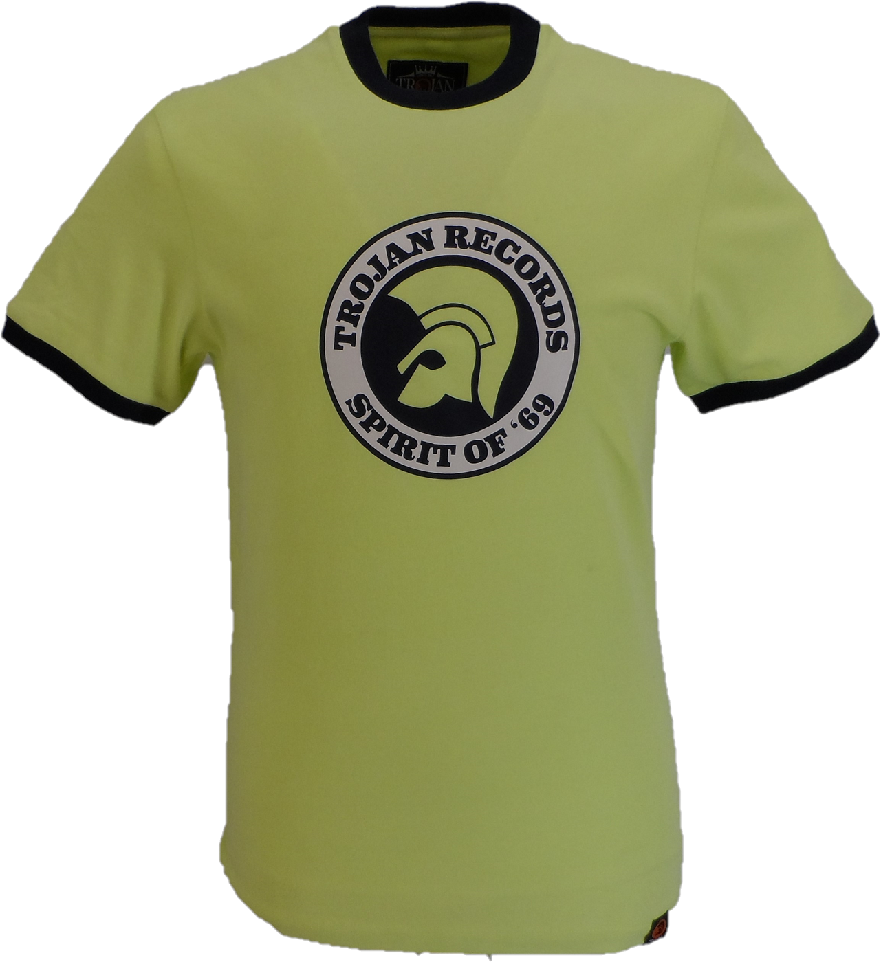 Trojan Mens Pistacho Green Spirit of 69 100% Cotton Peach T-Shirt