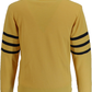 Trojan camisetas de chándal retro con mangas a rayas en amarillo mostaza para hombre