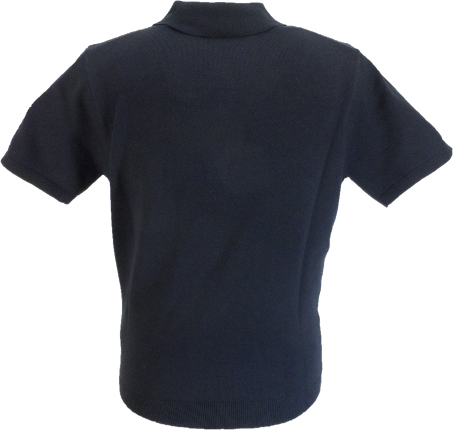 Gabicci Mens Navy Blue Striped Knitted Polo Shirt
