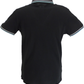 Lambretta Men`s Black Tipped Tipped 100% Cotton Polo Shirts