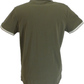 Lambretta Men`s Khaki Triple Tipped Tipped 100% Cotton Polo Shirts