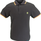 Trojan Mens Chocolate Brown Textured Twin Tipped Polo Shirt