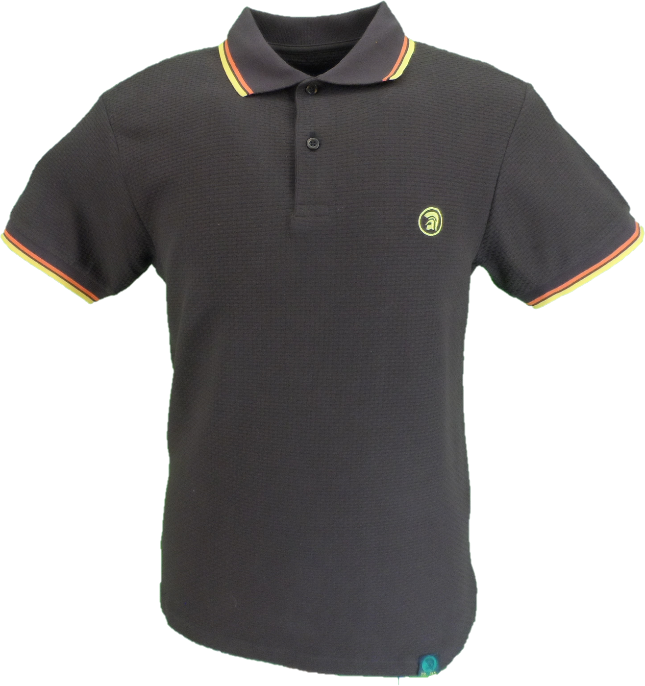 Trojan Mens Chocolate Brown Textured Twin Tipped Polo Shirt
