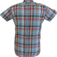 Relco Mens Light Blue Checked Short Limited Edition Sleeved Button Down Shirts
