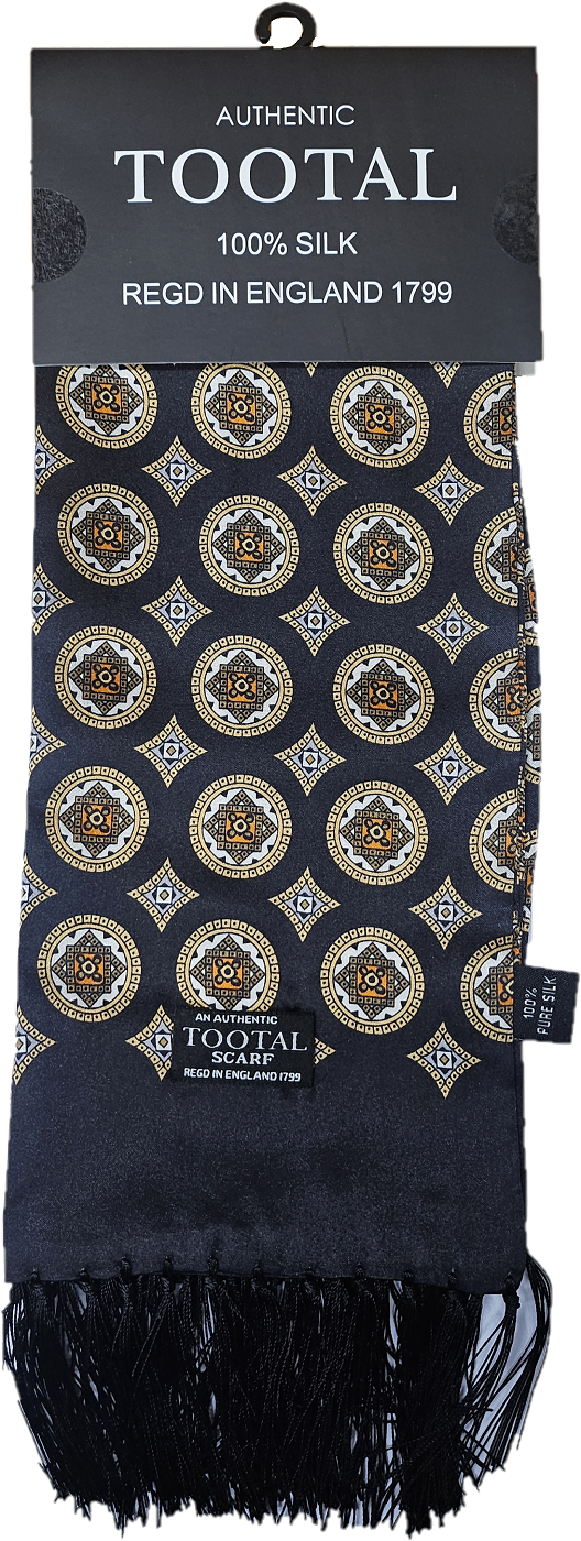 Tootal Mens Retro Geo Print 100% Silk Scarves