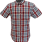 Ben Sherman Mens Bordeaux Check Short Sleeved Shirt