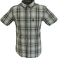 Plaid short-sleeve shirt on a white background