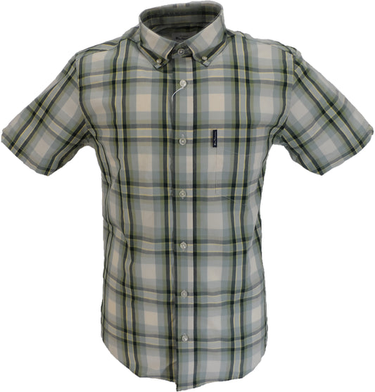 Ben Sherman Mens Forest Green Check Short Sleeved Shirt